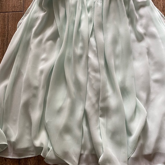 Dona Morgan strapless mint green flowy  wedding/prom midi dress - Picture 8 of 12